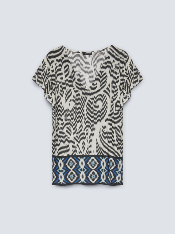 Top with ethnic print