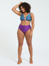 Bikini with tropical print and waist band image number 3