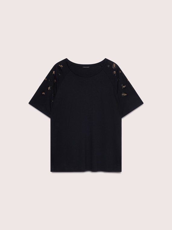 T-Shirt mit Animalprint-Applikationen