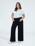 Wide Leg Jeans total black wash image number 4
