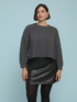 Crew neck cropped cut sweater image number 0