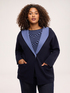 Two-tone knit coat image number 0