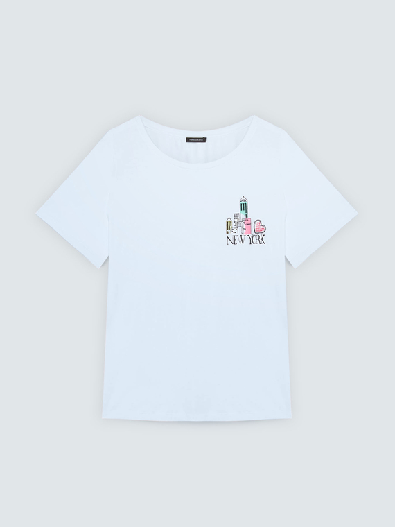 Jersey t-shirt with New York embroidery
