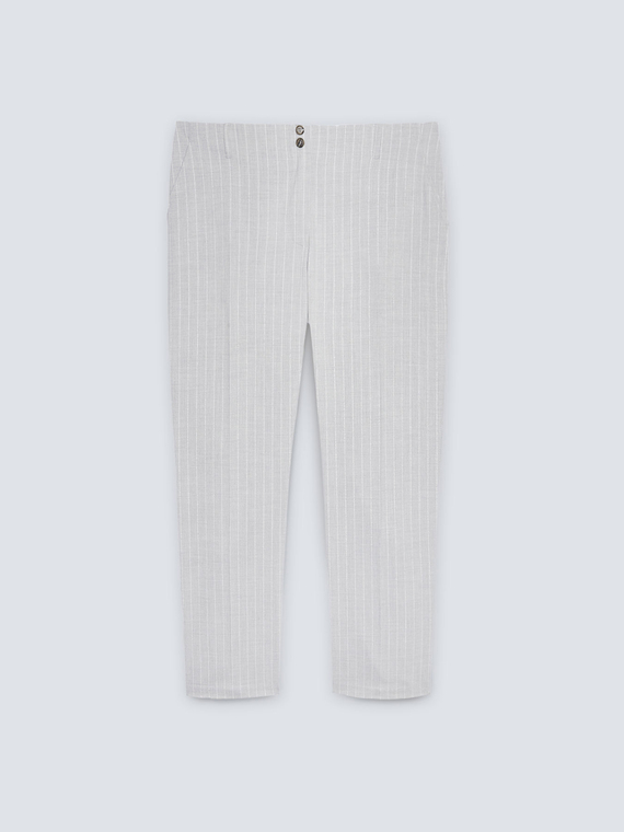 Lurex pinstriped fabric trousers