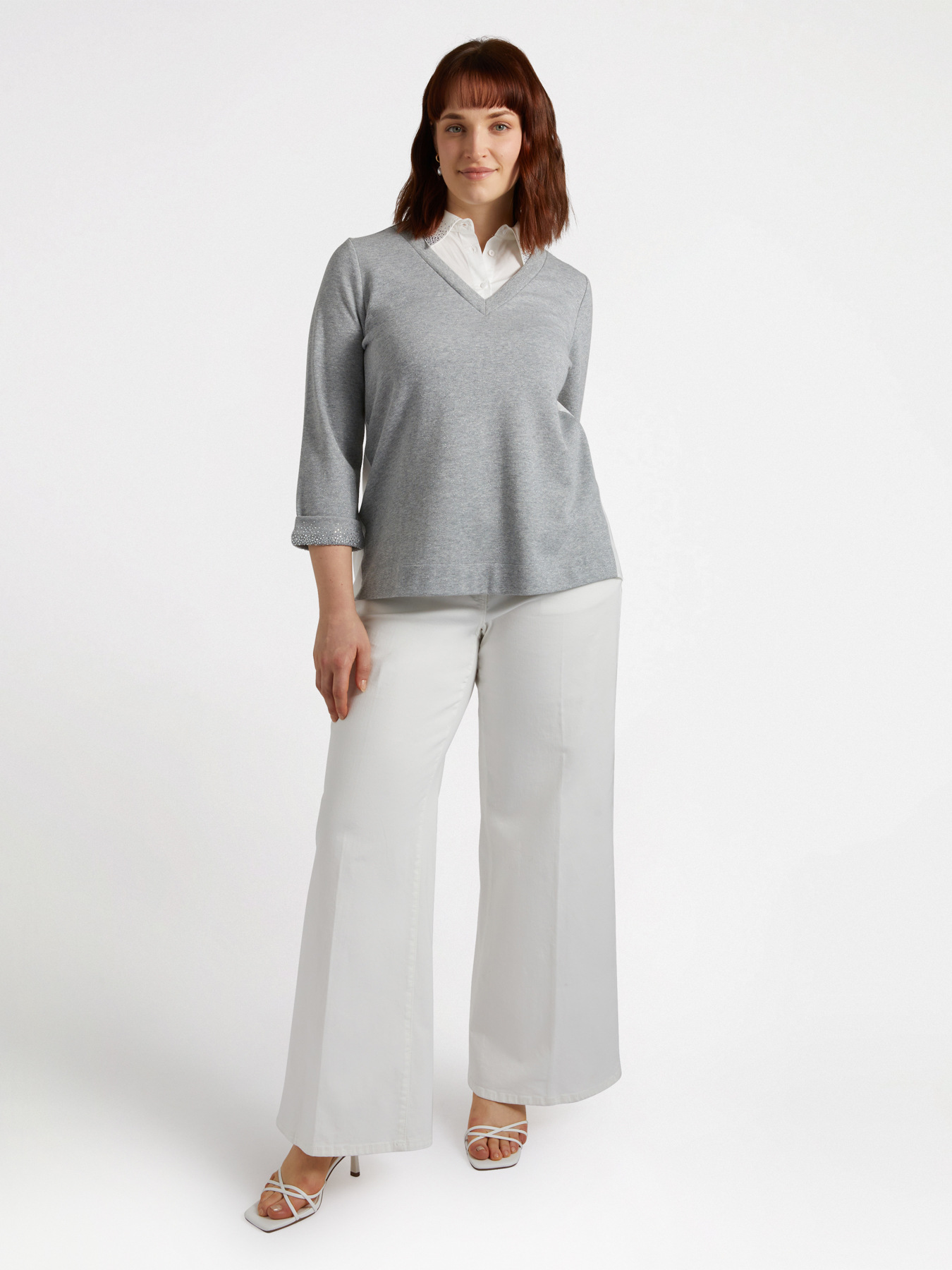 Sweatshirt with shirt neck image number 0