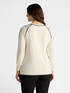 Sweater with contrasting black trims and mini sequins image number 1