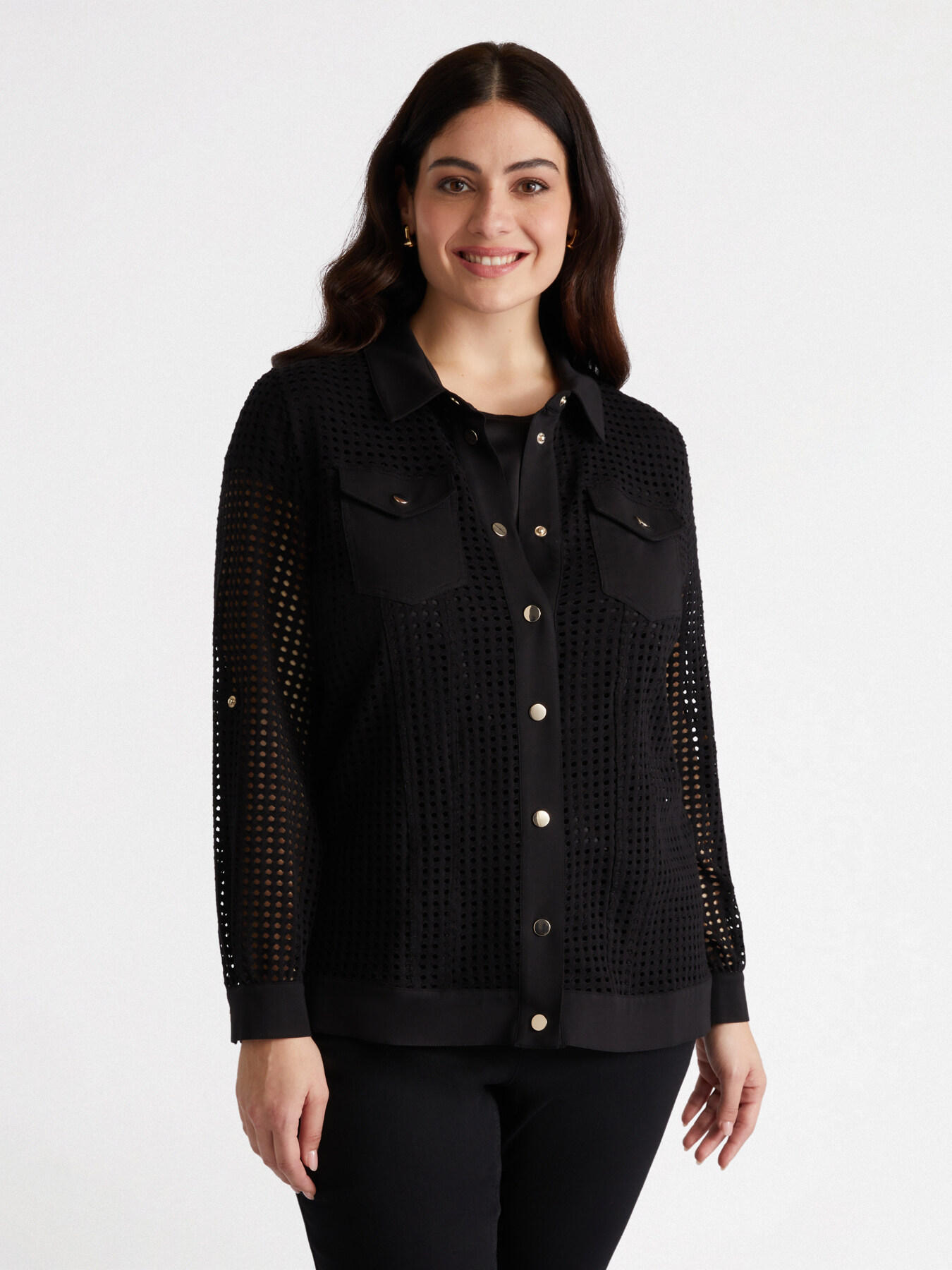 Camicia in felpa traforata image number 3