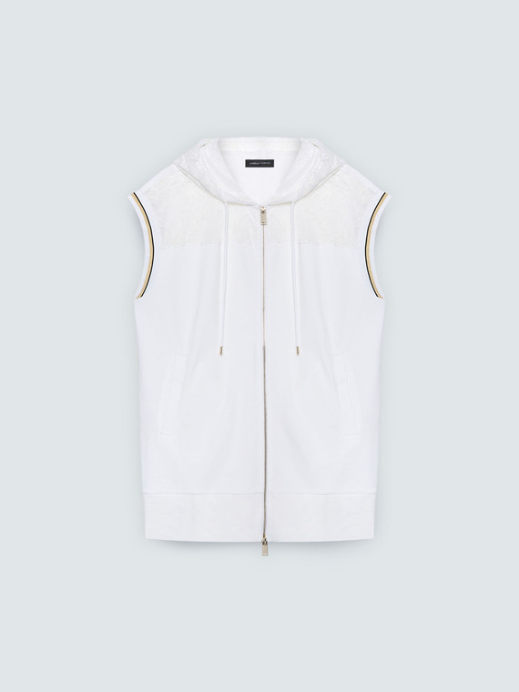 Sweatshirt-Weste mit Kapuze