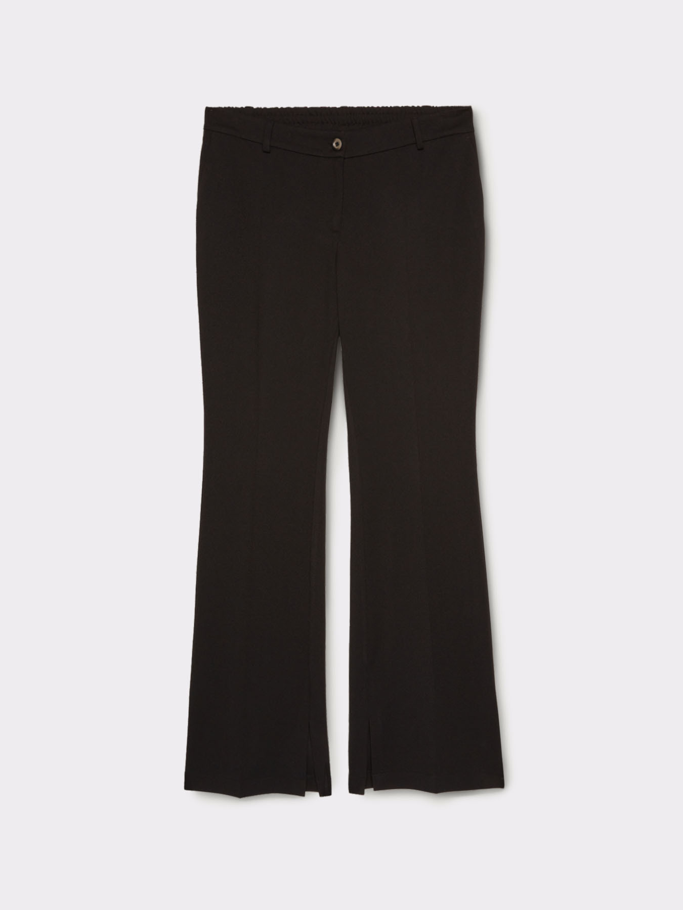 Crepe jersey flared trousers image number 3