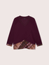 V-neck sweatshirt with check print insert image number 4