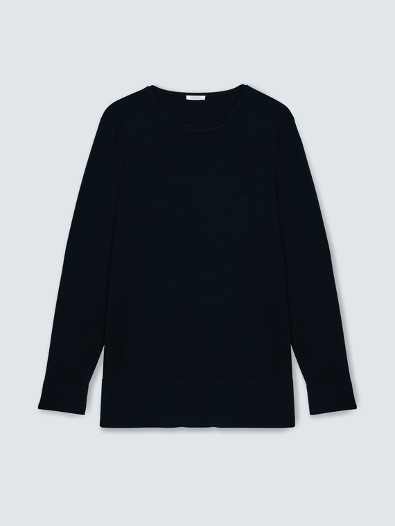Rundhals-Pullover aus Viskose-Mischgewebe