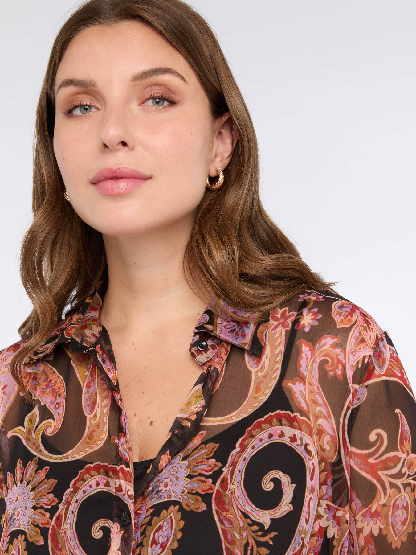 Long shirtdress with paisley print image number 3