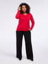V-neck sweater with rhinestone embellishments image number 1
