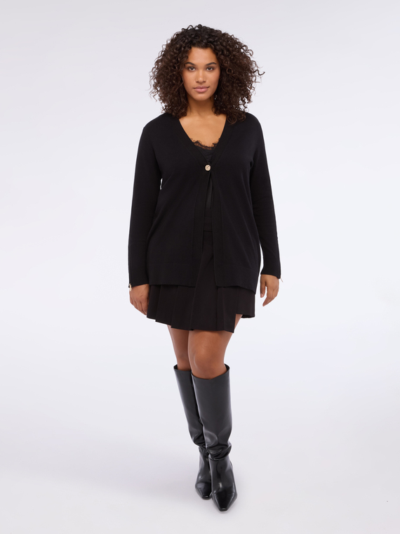 Cardigan con dettagli zip