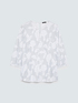 Cotton jacquard blouse with floral embroidery image number 4