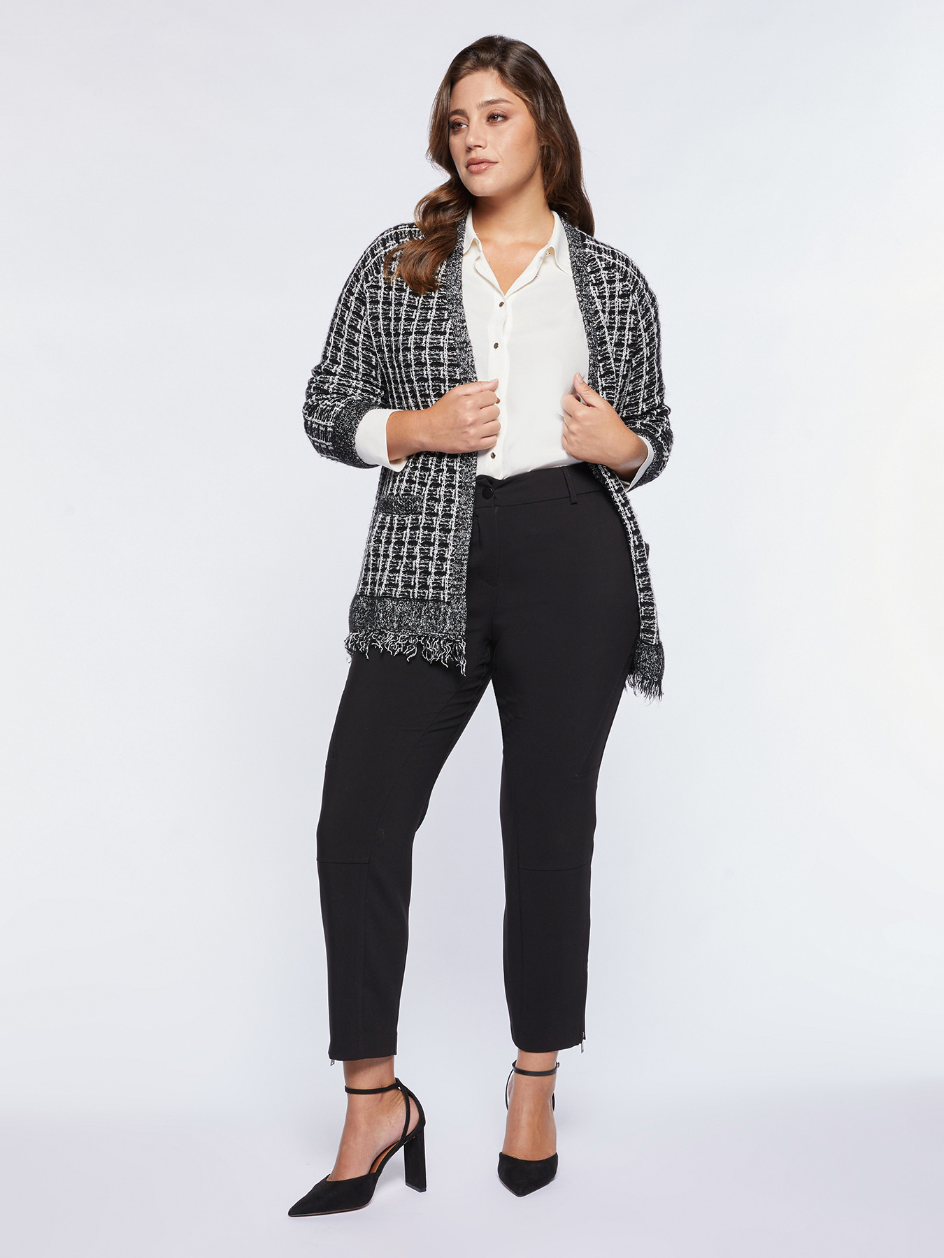 Skinny trousers with zip at hem image number 2