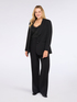 Wide leg pants in stretch fabric image number 0