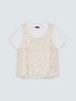 T-shirt with crochet top image number 4