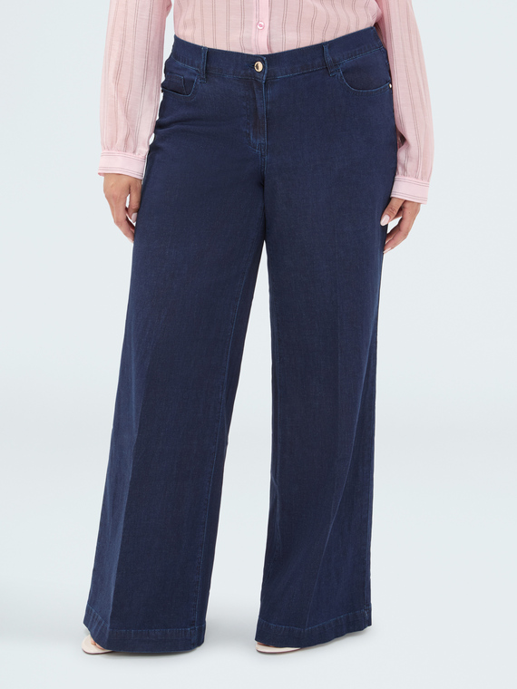 Wide Leg Jeans navy blue wash