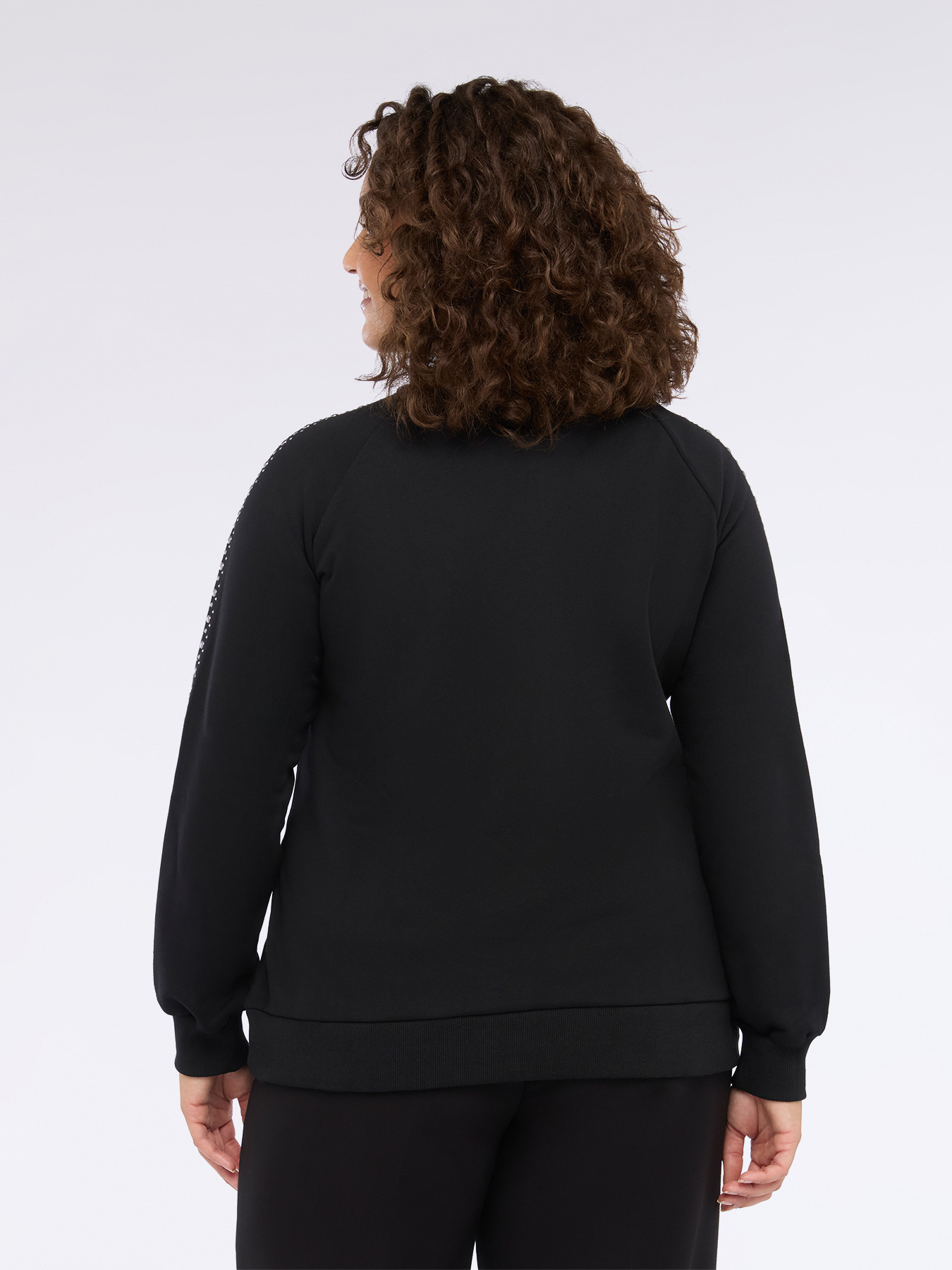 Studded sweatshirt with zipper image number 1