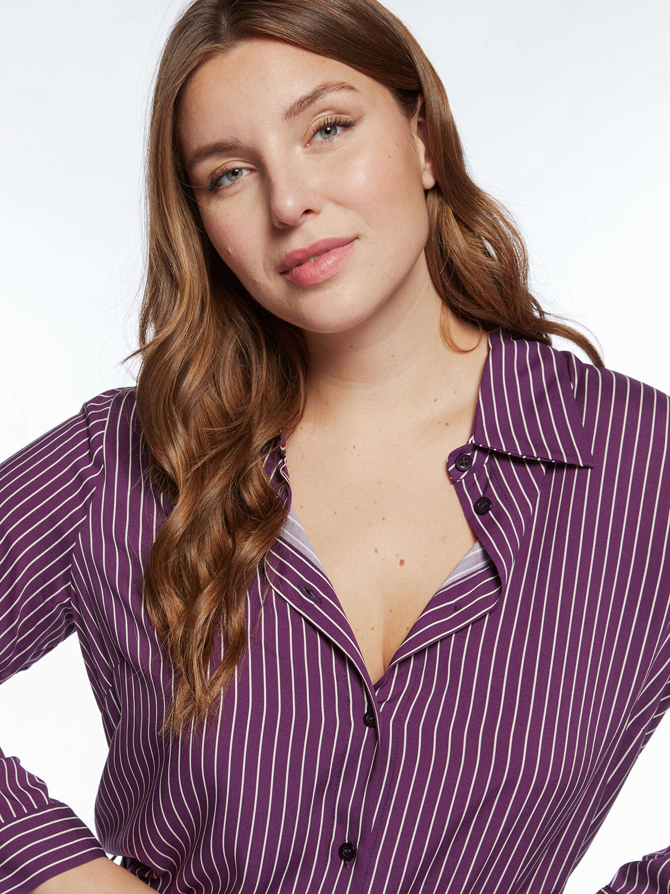 Camicia a righe in viscosa image number 3