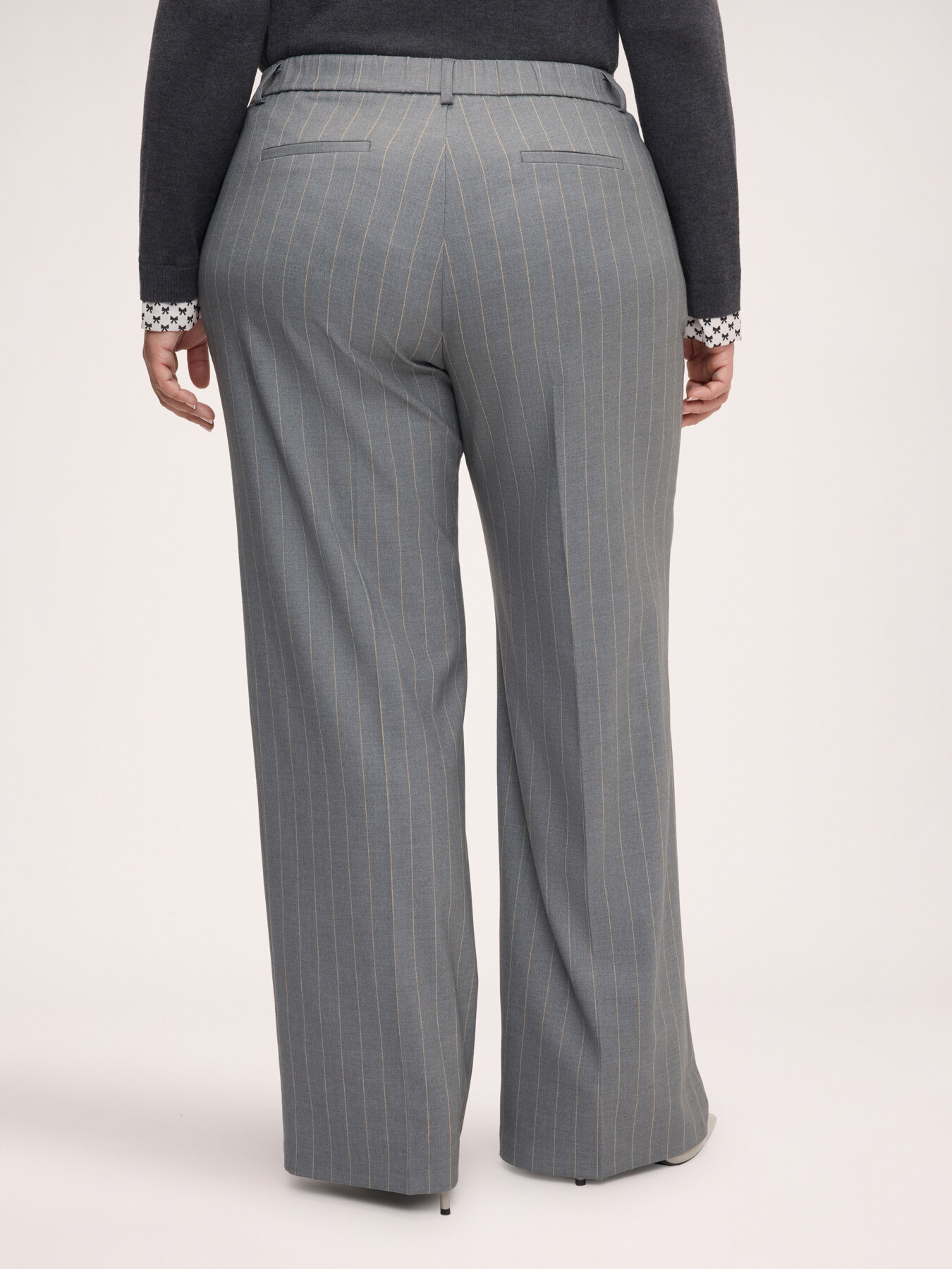Pinstripe Wide Leg Trousers image number 1