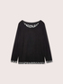 Bi-material T-shirt with animal print image number 4