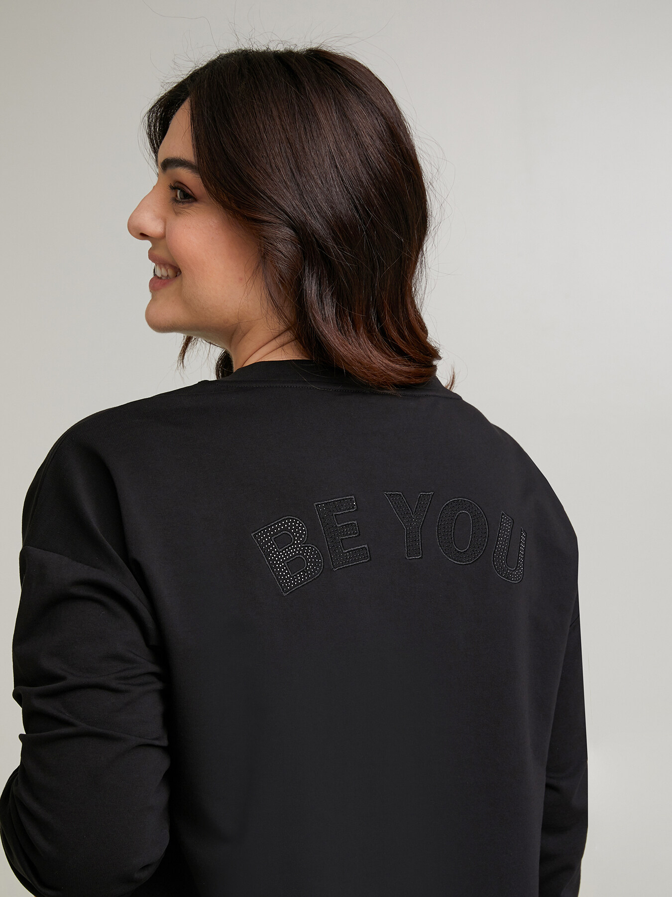 Langes Sweatshirt mit Spitze image number 2