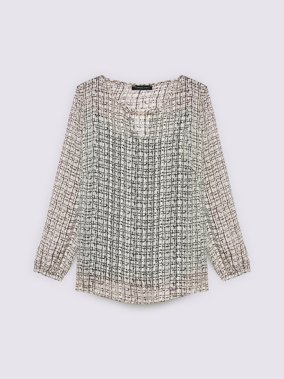 Blusa con stampa e dettaglio cut out - vista alternativa | Fiorella Rubino