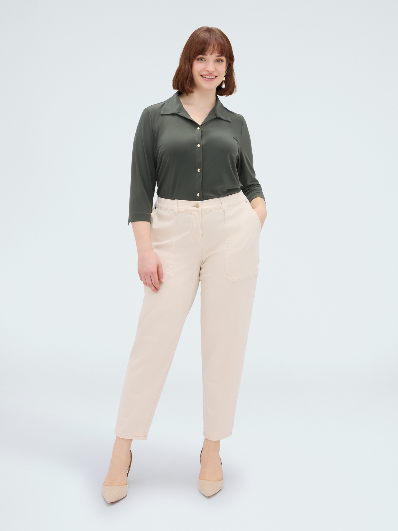 Camicia in jersey con colletto image number 4