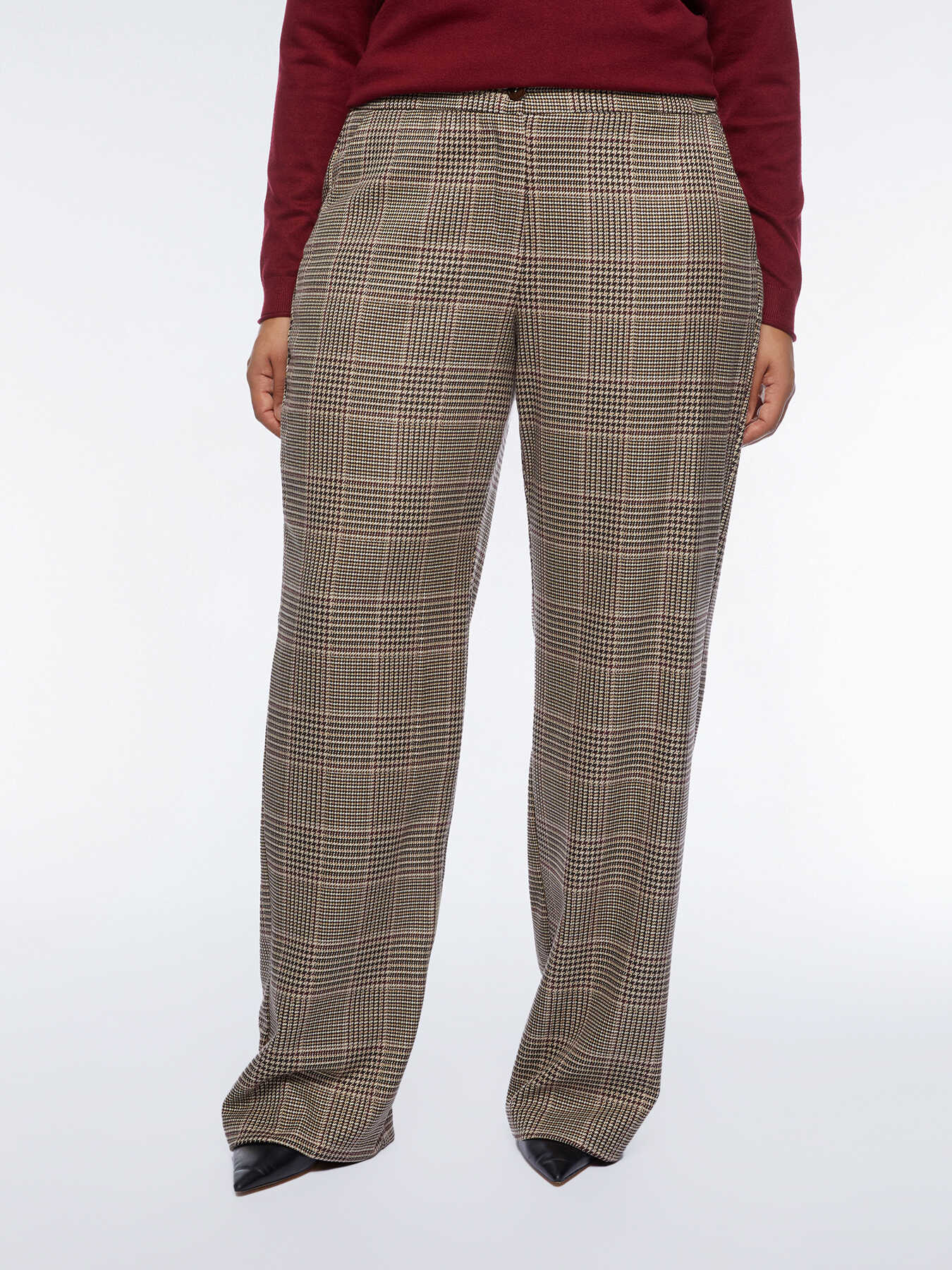 Gerade geschnittene Hose in Glencheck-Muster image number 2