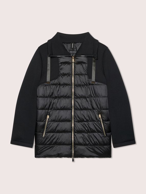 Steppjacke aus zwei Materialien mit hohem Kragen
