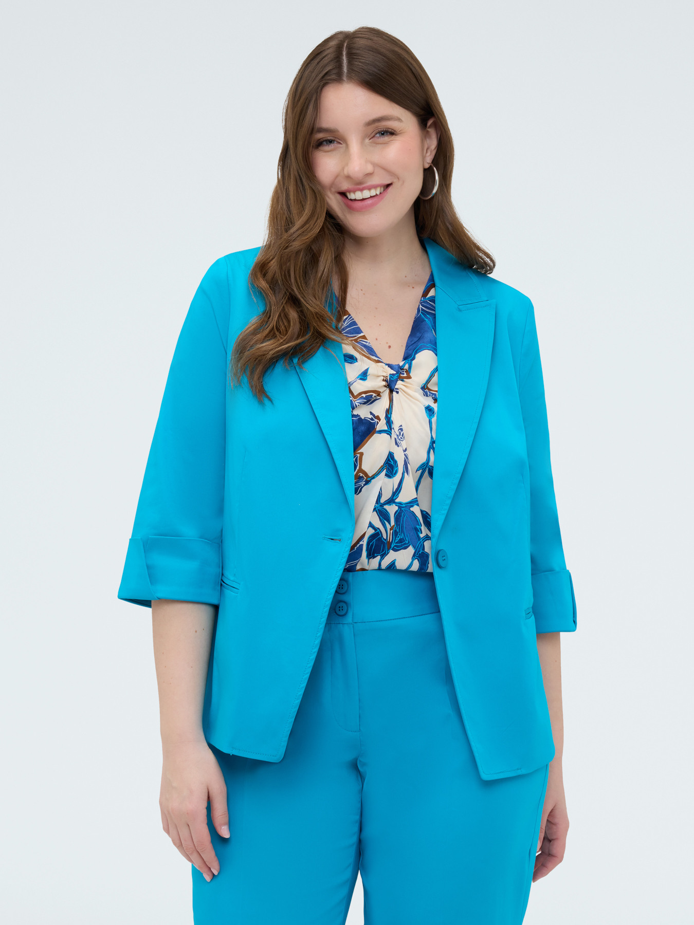 Blazer aus Baumwollmischung mit Aufschl&auml;gen image number 2