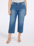 Cropped jeans with rhinestone appliqu&eacute;s image number 2