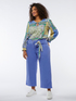 Pantalones wide leg cropped con fular image number 2