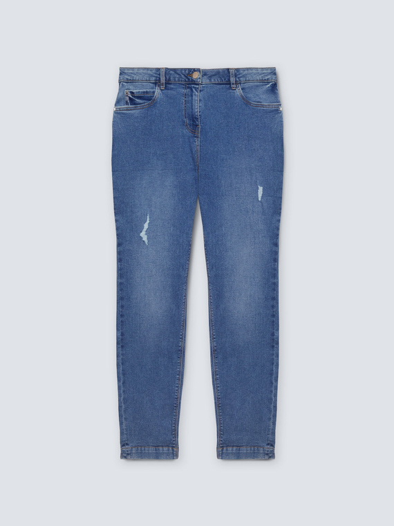 Slim Girlfit Jeans „Zaffiro“ mit Rissen