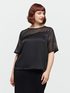 Dual fabric blouse with gold print image number 0