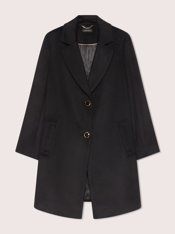 Single-breasted wool-blend coat