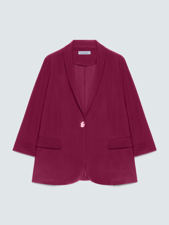 Jersey blazer with three-quarter sleeves