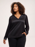 Camiseta bimaterial en raso y jersey image number 0