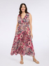 Long printed pleated dress image number 3