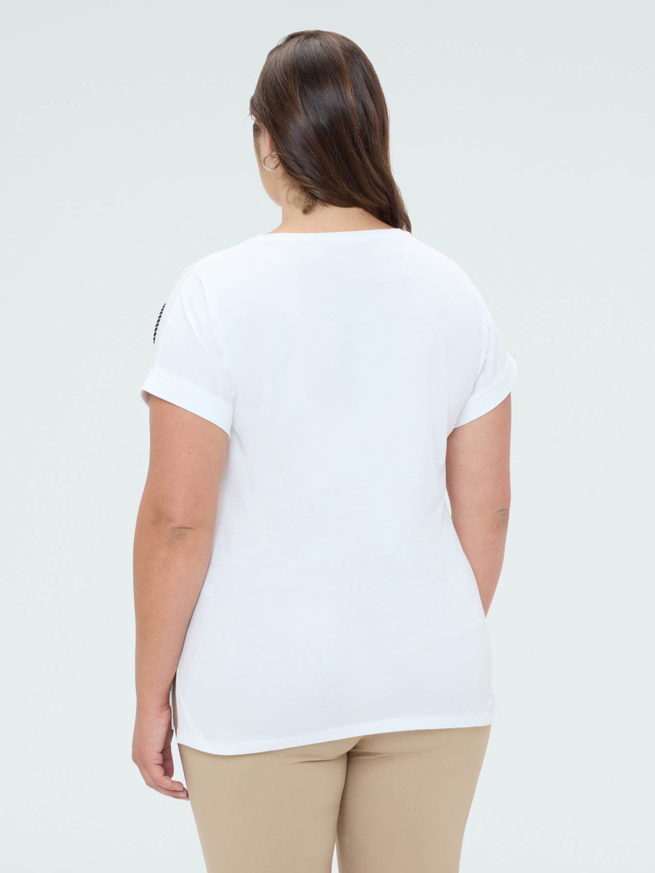 T-shirt en coton avec broderie florale image number 1