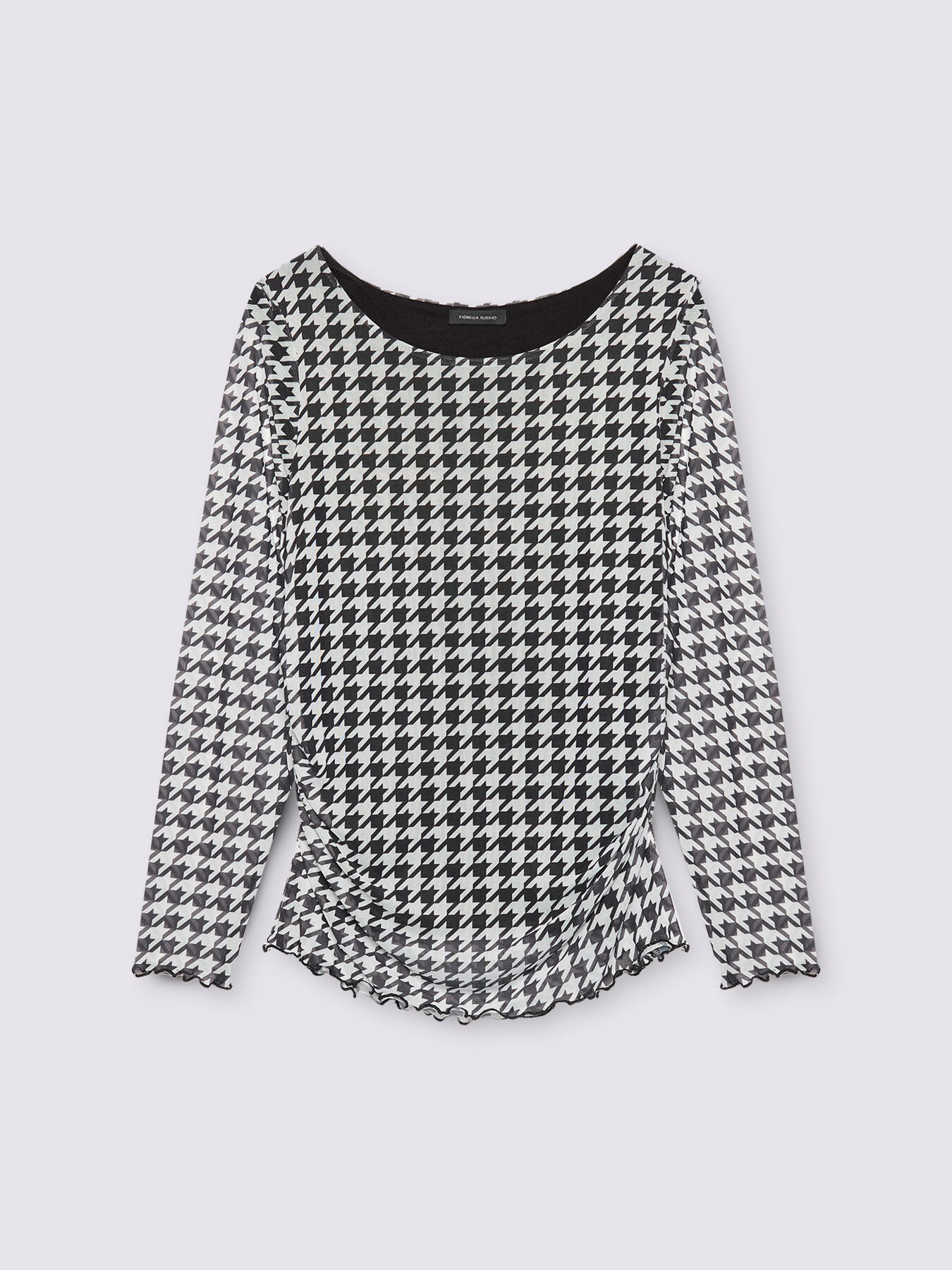 T-shirt in tulle motivo pied-de-poule image number 4