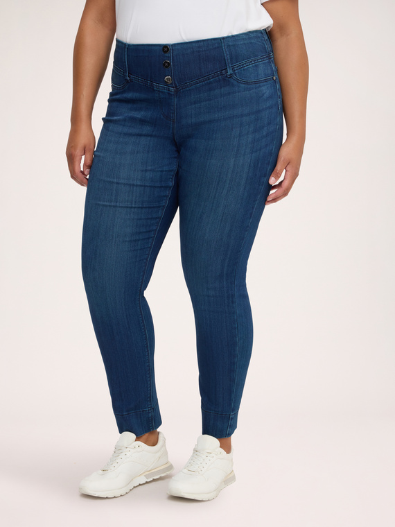 Blue jeggings with decorative buttons