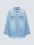 Denim shirt with embroidered collar image number 5