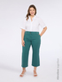Cropped cotton blend trousers image number 0