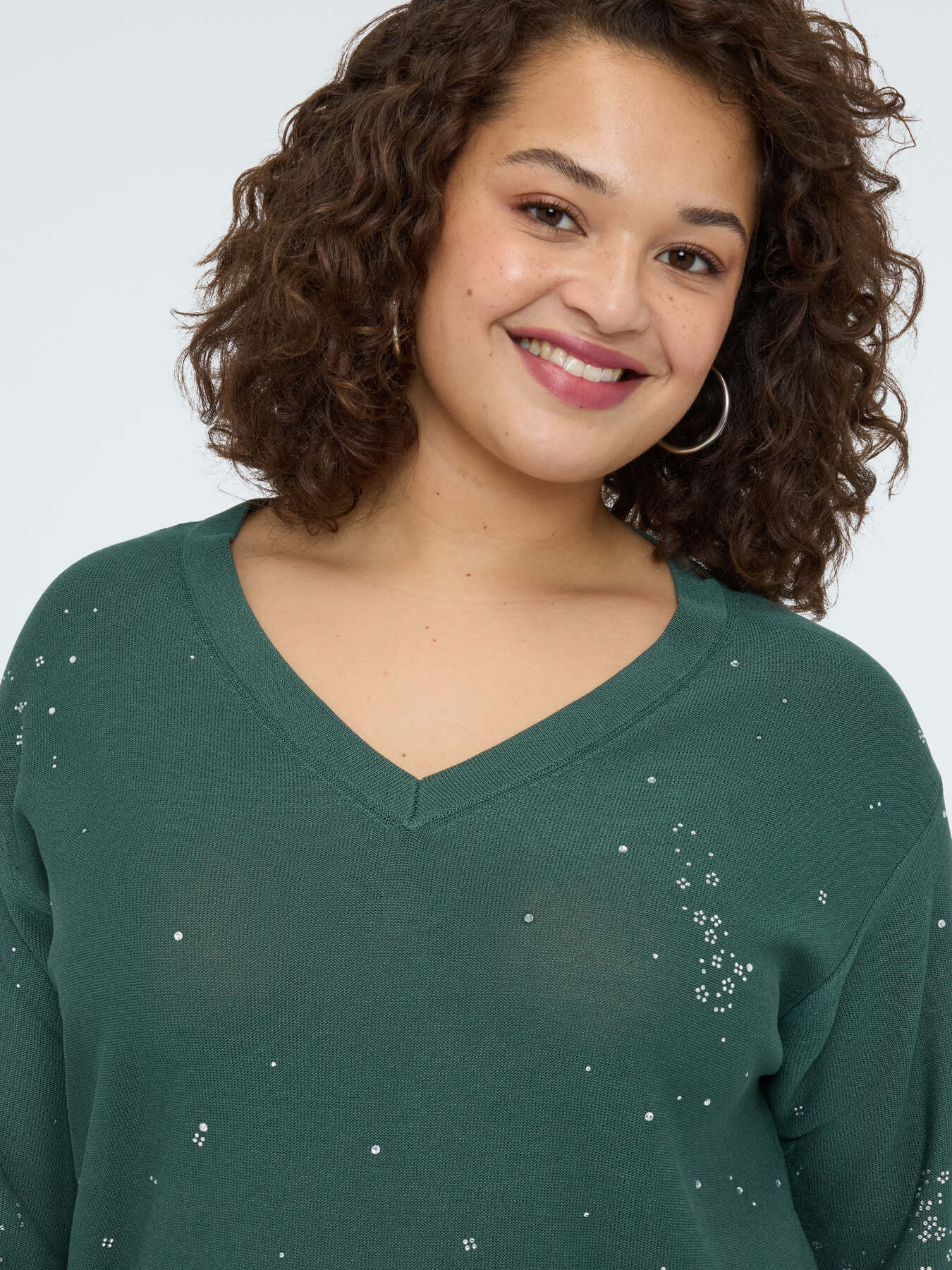 Viscose blend sweater with luminous appliqu&eacute;s image number 3