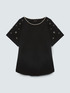 T-shirt with scalloped neckline and eyelets image number 4