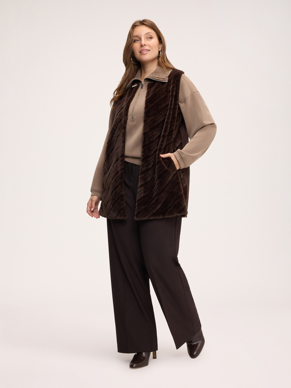 Long plush gilet