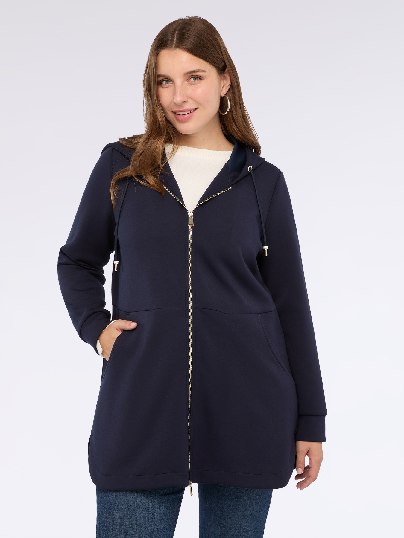 Hooded zip-up sweatshirt image number 2